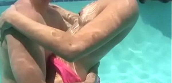 Yummy redhead girl and hung dude fuck underwater like crazy